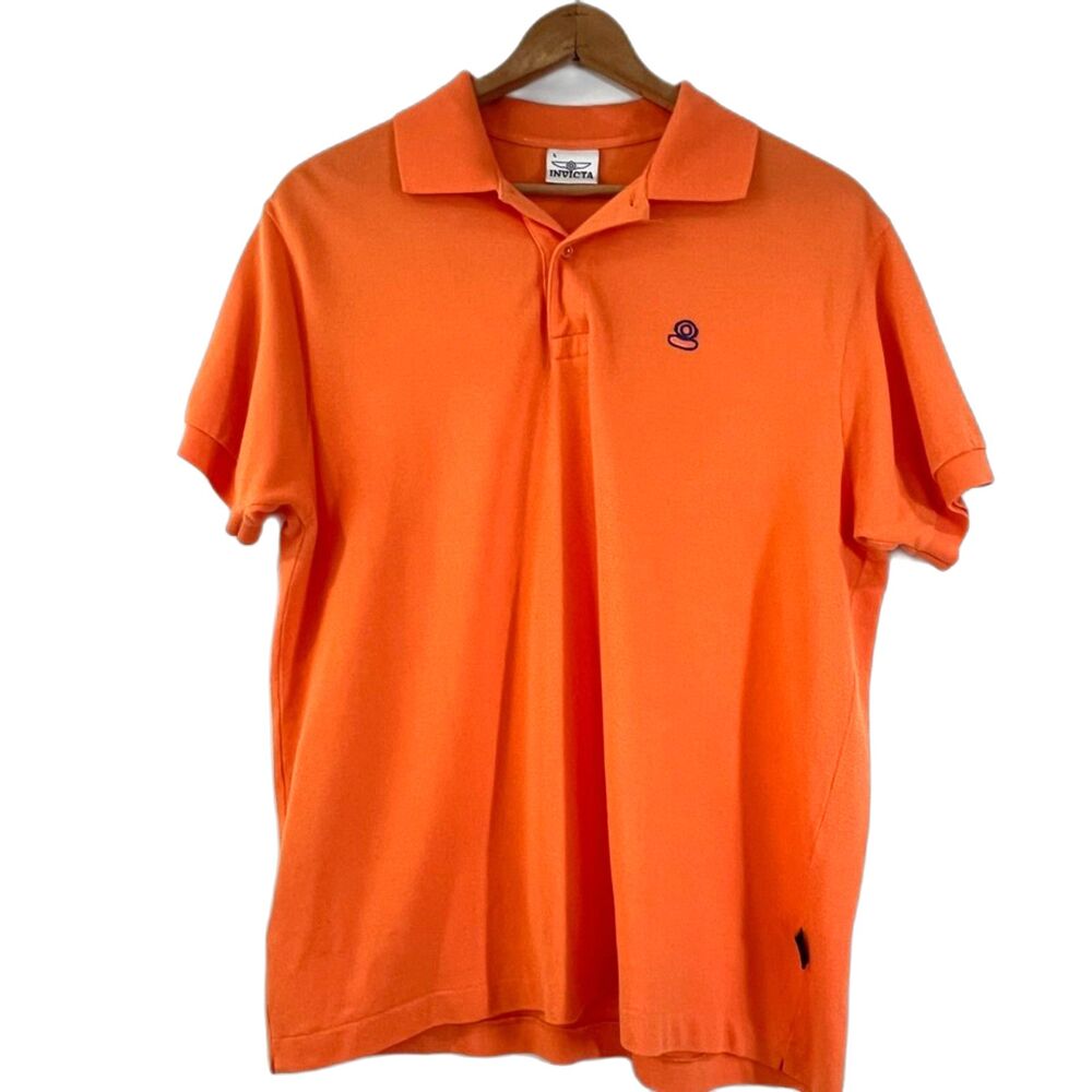 Invicta Orange Polo Shirt Men's Large Short Sleeves